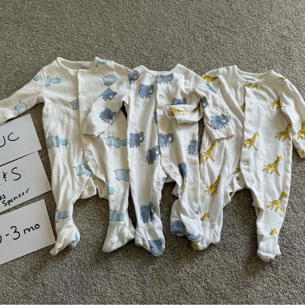 Baby Animal Print footed pajamas set